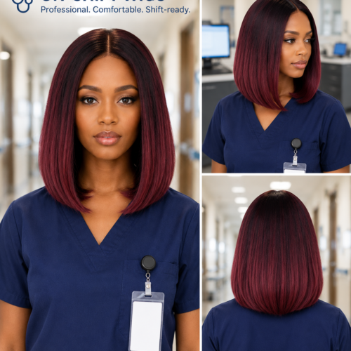 ON-SHIFT BURGUNDY BOB WIG